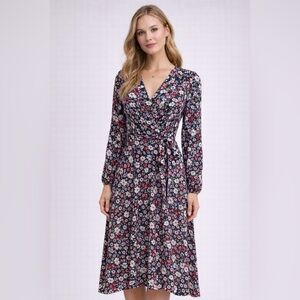 Yumi Kim Floral Long Sleeve Button Front Midi Dress – Size Small – NWOT